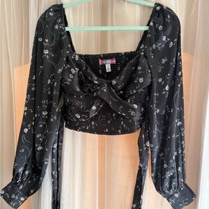 UO Floral Crop Blouse